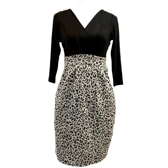 Crystal Candy | NWT Surplice Top Mini Dress with Pockets Black & Gray Size S - Picture 1 of 12